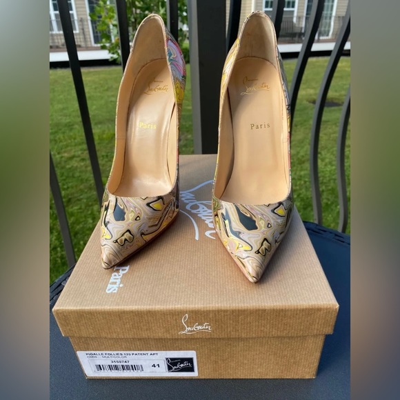 Christian Louboutin Multicolor Marble Pigalle Follies Pumps - Picture 3 of 4